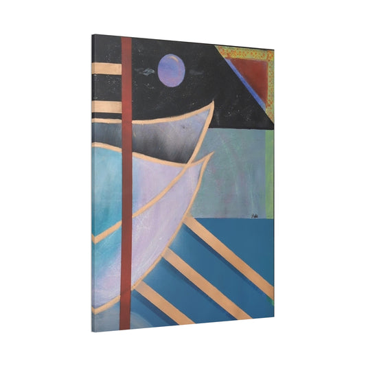 Abstract Coastal Canvas Print — Modern Nautical Wall Art