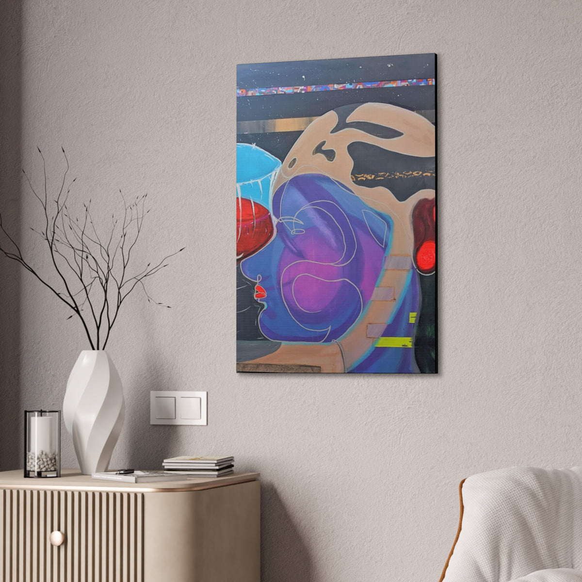 Abstract Wine & Music Canvas Print — Stretched 0.75"