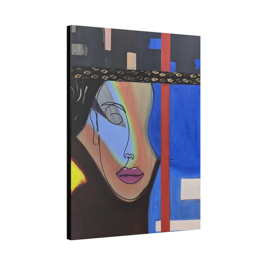 Abstract Rainbow Face Canvas Art – Modern Stretched 1.5" Wall Decor