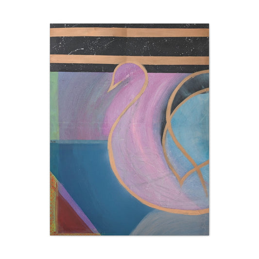 Abstract Flamingo Canvas Art - Pink Swan Stretched Canvas Wall Decor