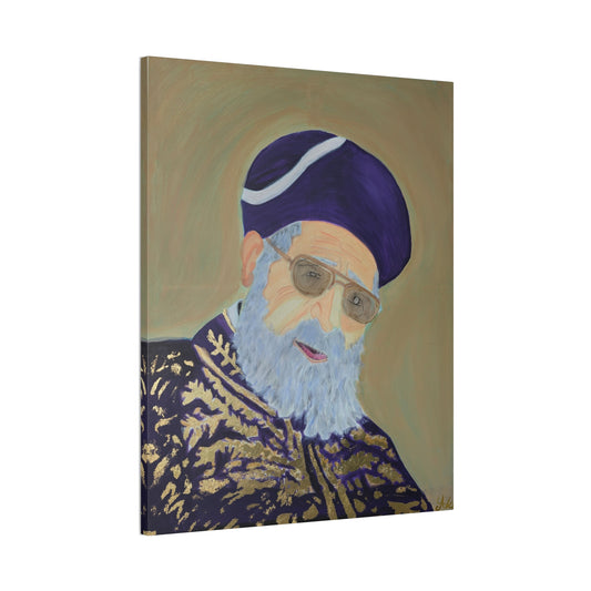 Portrait Canvas Print — Elegant Bearded Man in Turban Art
