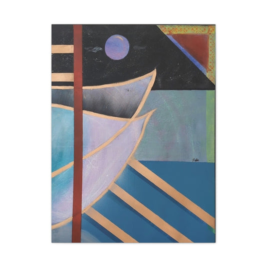 Abstract Coastal Canvas Print — Modern Nautical Wall Art
