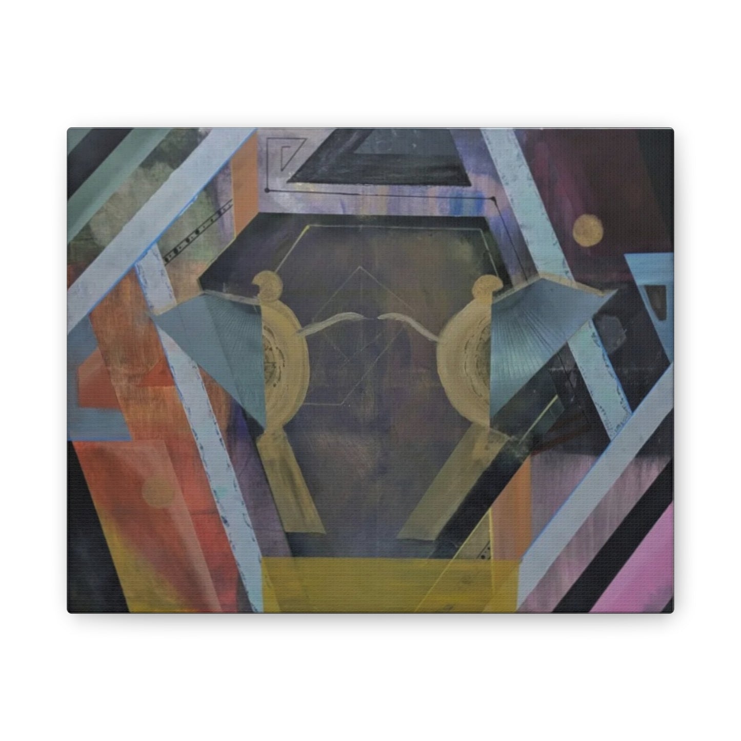 Abstract Geometric Canvas Print — Modern Symmetry Art (Stretched Canvas 0.75")