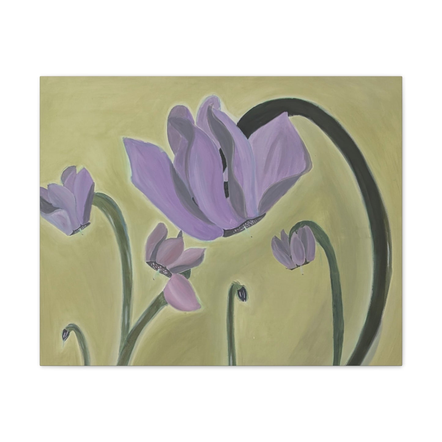 Lavender Bloom Canvas Wall Art – Purple Floral Stretched Canvas
