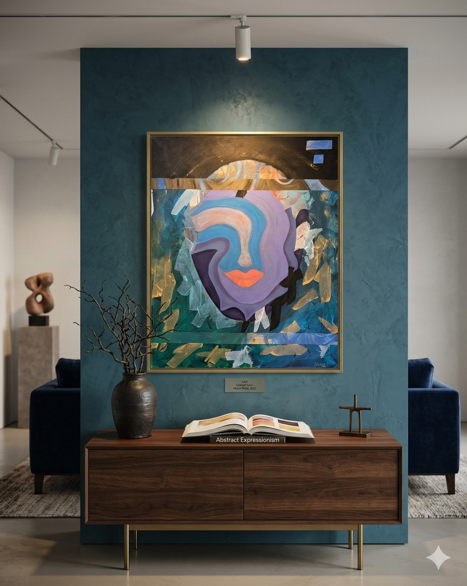 Abstract Face Canvas Print — Colorful Surreal Portrait Art on Stretched Canvas