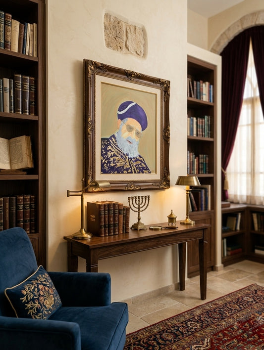 Portrait Canvas Print — Elegant Bearded Man in Turban Art
