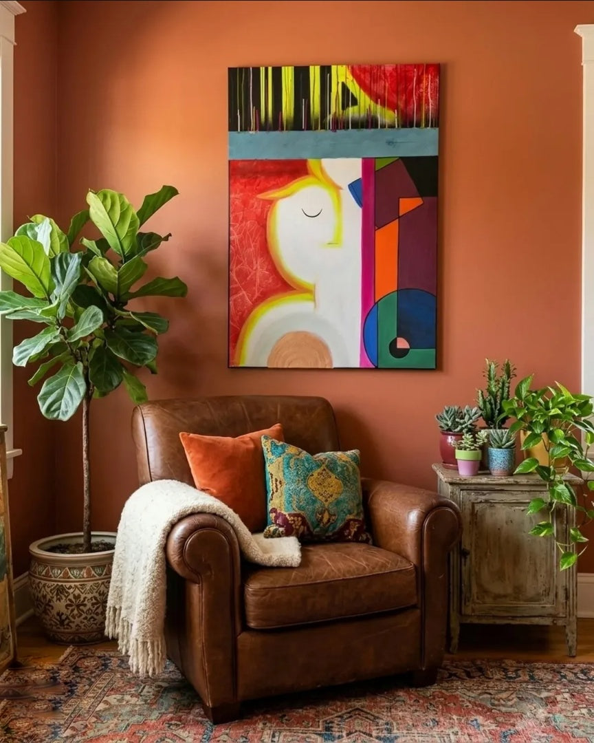 Abstract Peaceful Figure Canvas Wall Art – Stretched 0.75"
