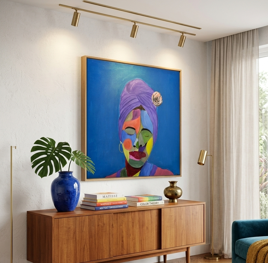 Colorful Abstract Woman Portrait Canvas