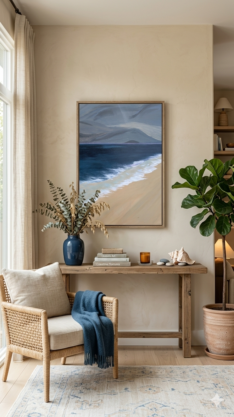 Coastal Calm Beach Canvas Print — Stretched 1.5" Wall Art