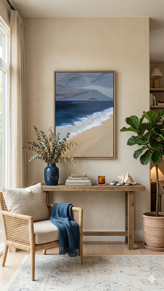 Coastal Calm Beach Canvas Print — Stretched 1.5" Wall Art