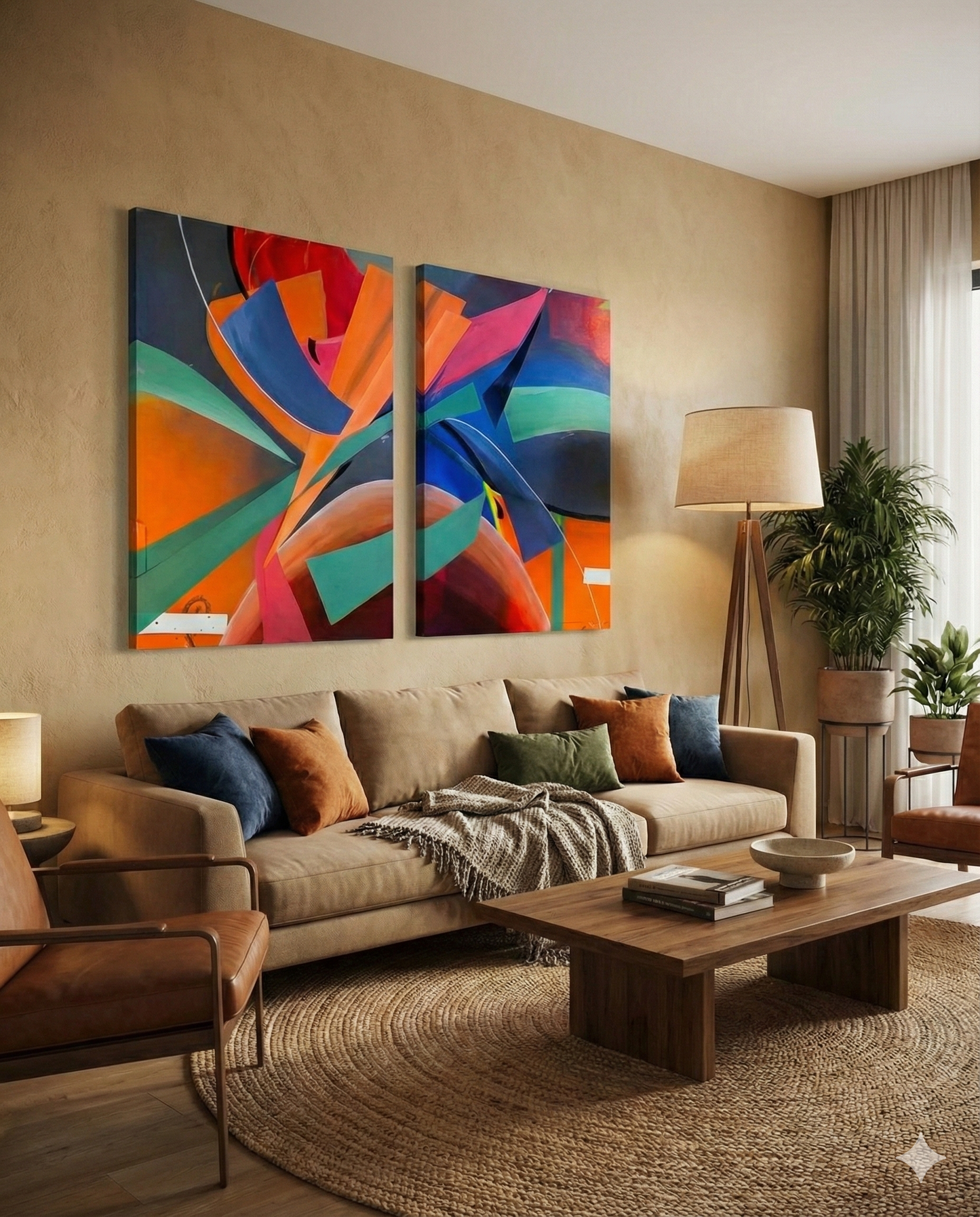 Abstract Colorful Floral Canvas Print — Stretched 1.5"