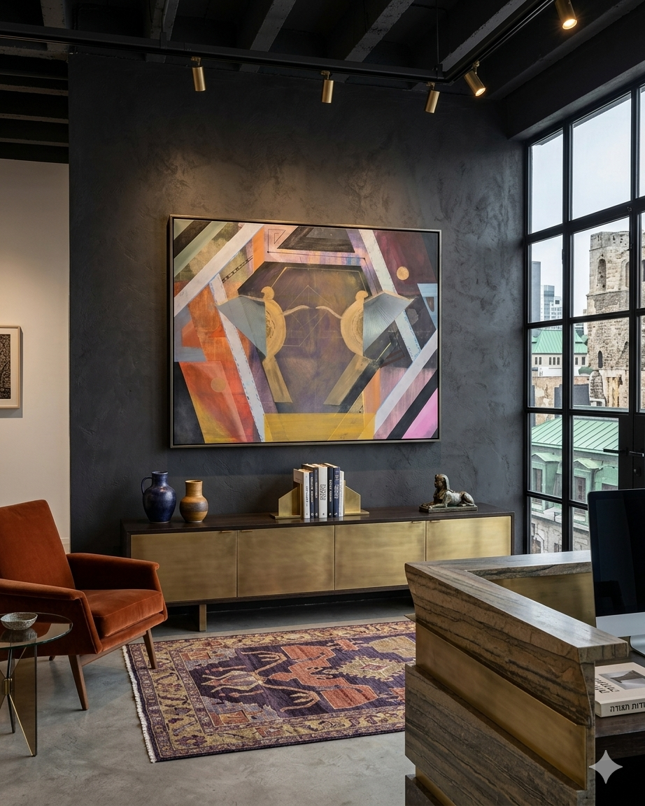 Abstract Geometric Canvas Print — Modern Symmetry Art (Stretched Canvas 0.75")