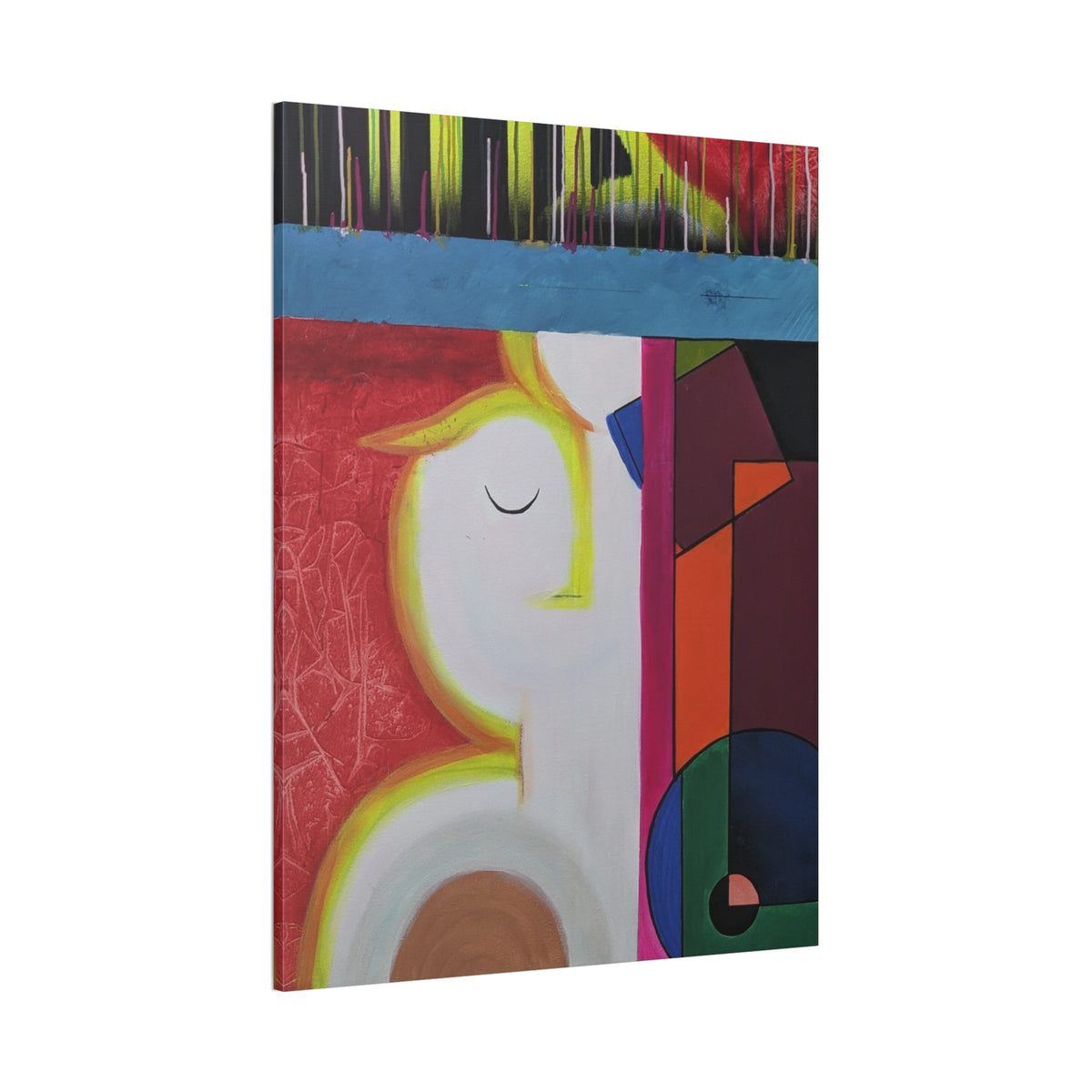 Abstract Peaceful Figure Canvas Wall Art – Stretched 0.75"